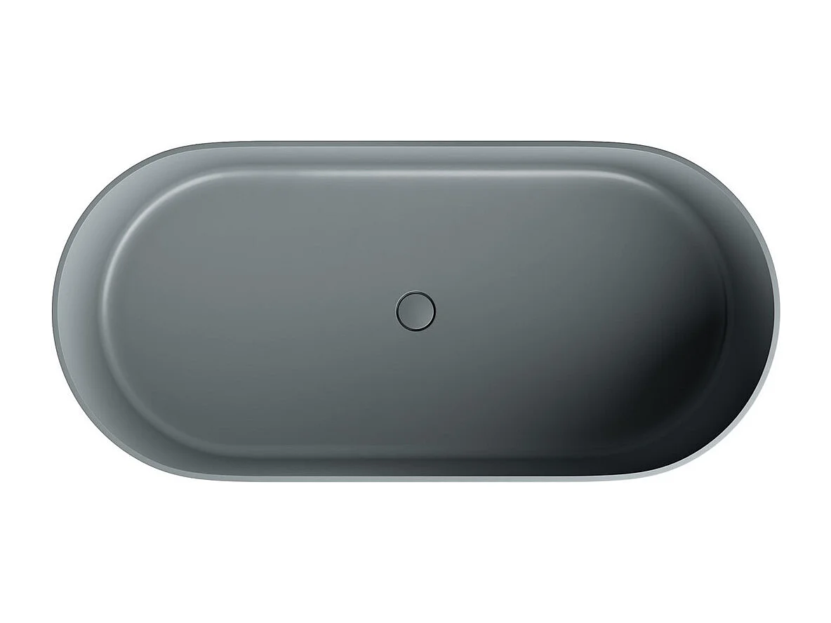 baignoire îlot OMNIRES OVO M+  160X75 CM  couleur : gris  finition : mat bonde et siphon inclus