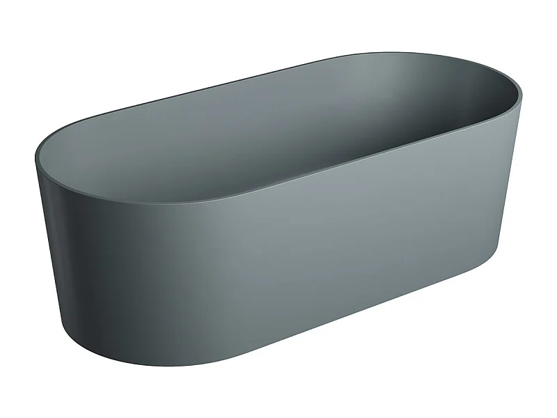 baignoire îlot OMNIRES OVO M+  160X75 CM  couleur : gris  finition : mat bonde et siphon inclus