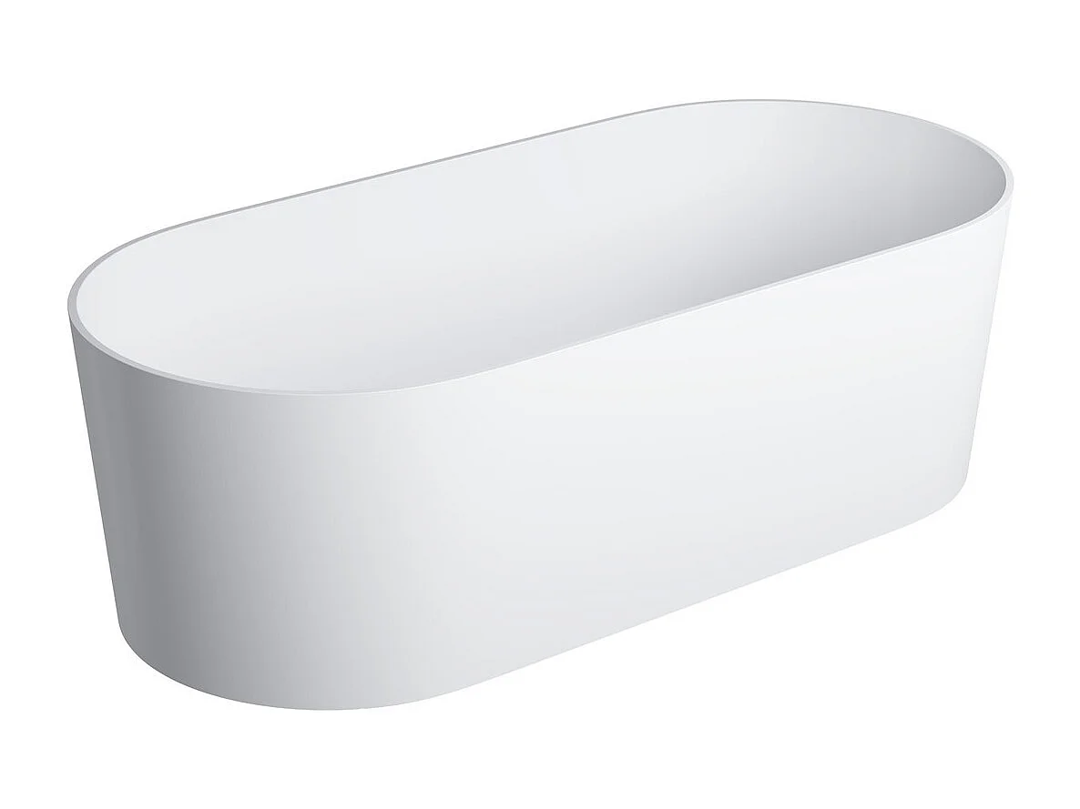 baignoire îlot OMNIRES OVO M+  160X75 CM  couleur : blanc  finition : mat bonde et siphon inclus