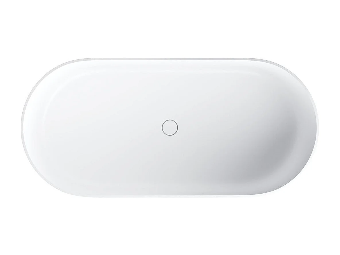 baignoire îlot OMNIRES OVO M+  160X75 CM  couleur : blanc  finition : mat bonde et siphon inclus