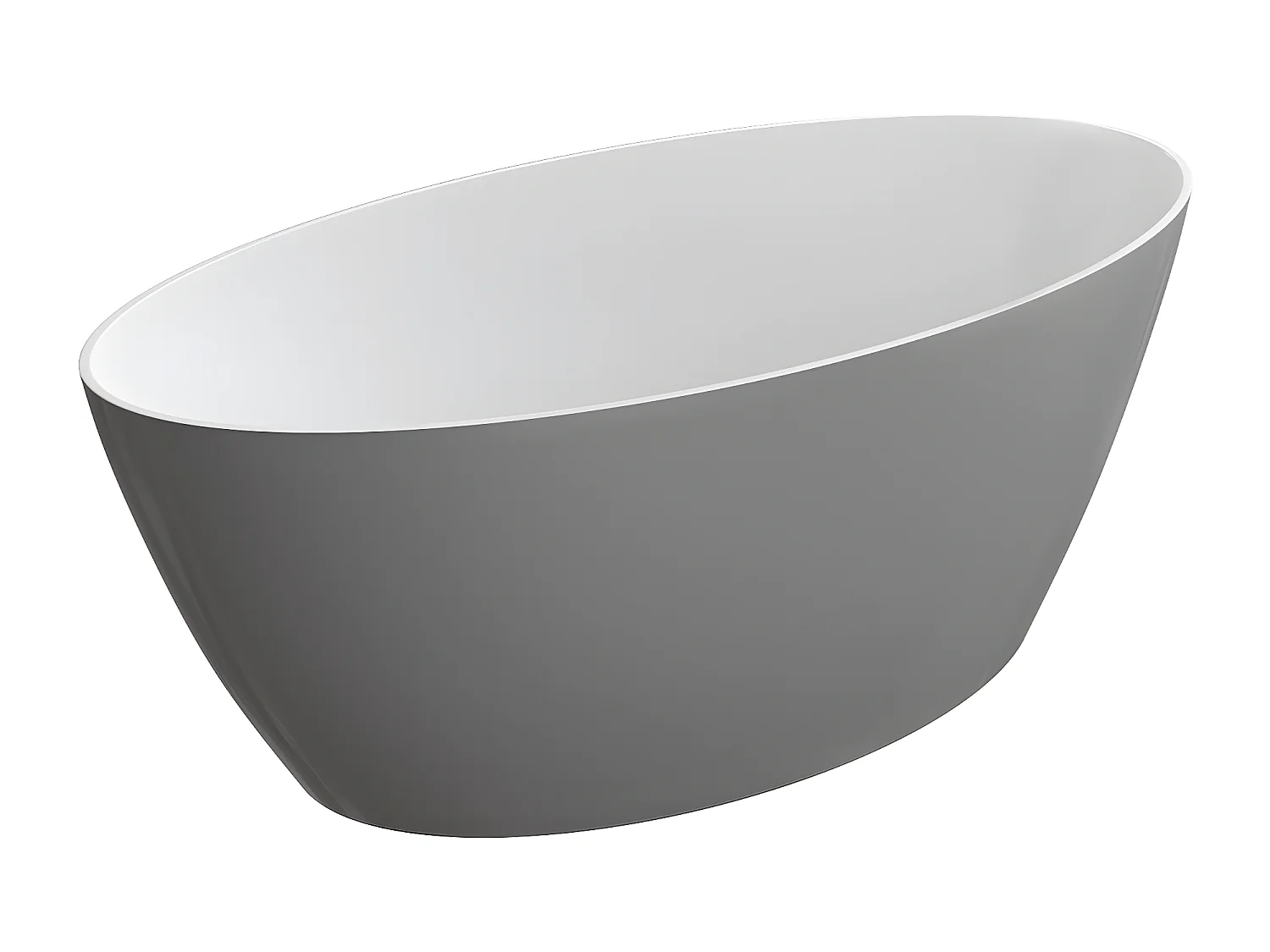 baignoire îlot OMNIRES SIENA M+  161X81 CM  couleur : gris et blanc  finition : brillant