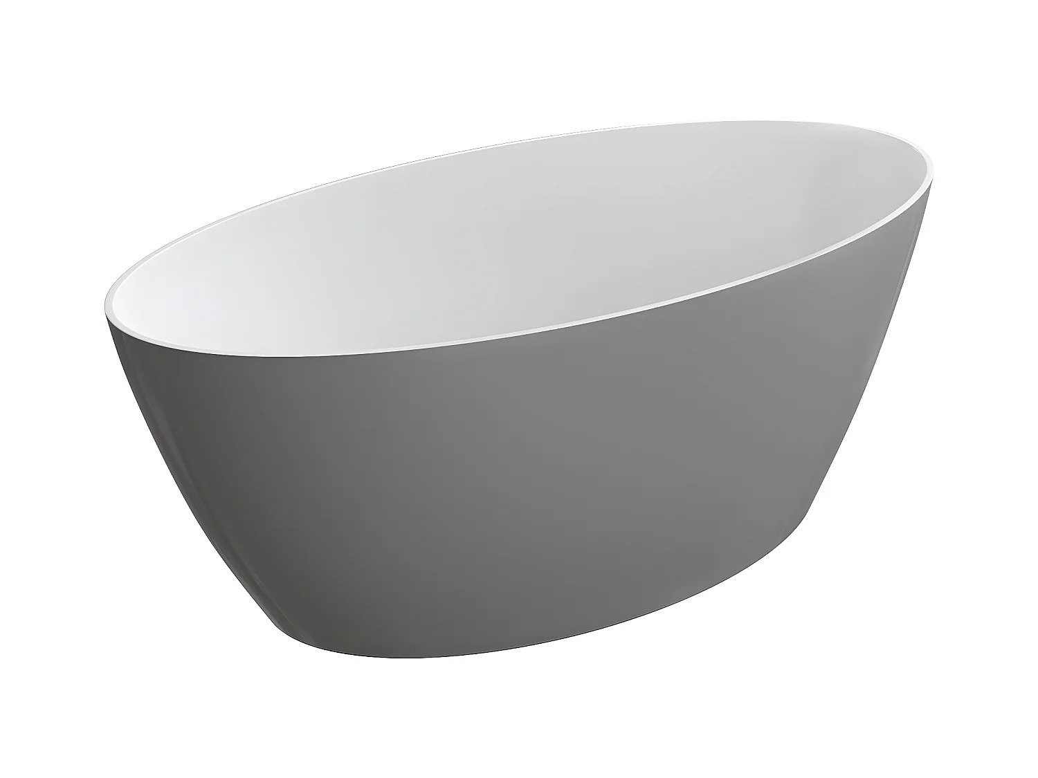 baignoire îlot OMNIRES SIENA M+  161X81 CM  couleur : gris et blanc  finition : brillant