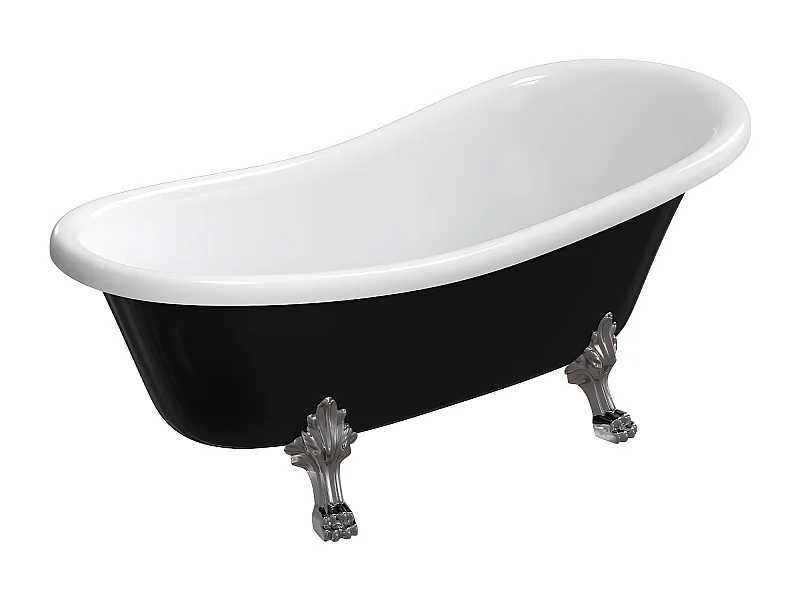 baignoire îlot OMNIRES ATENA M+  168X76 CM  couleur : blanc/noir  finition : brillant
