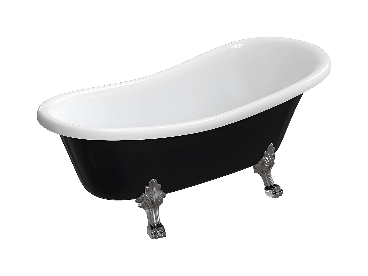 baignoire îlot OMNIRES ATENA M+  168X76 CM  couleur : blanc/noir  finition : brillant