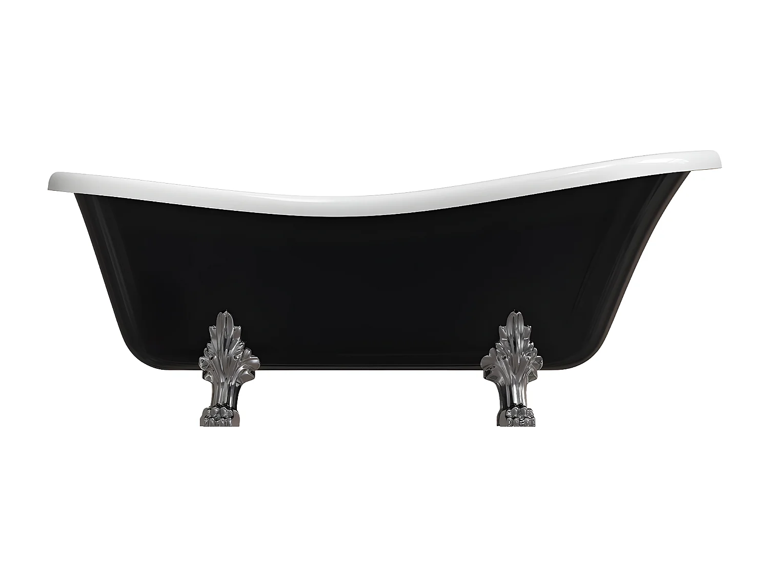 baignoire îlot OMNIRES ATENA M+  168X76 CM  couleur : blanc/noir  finition : brillant