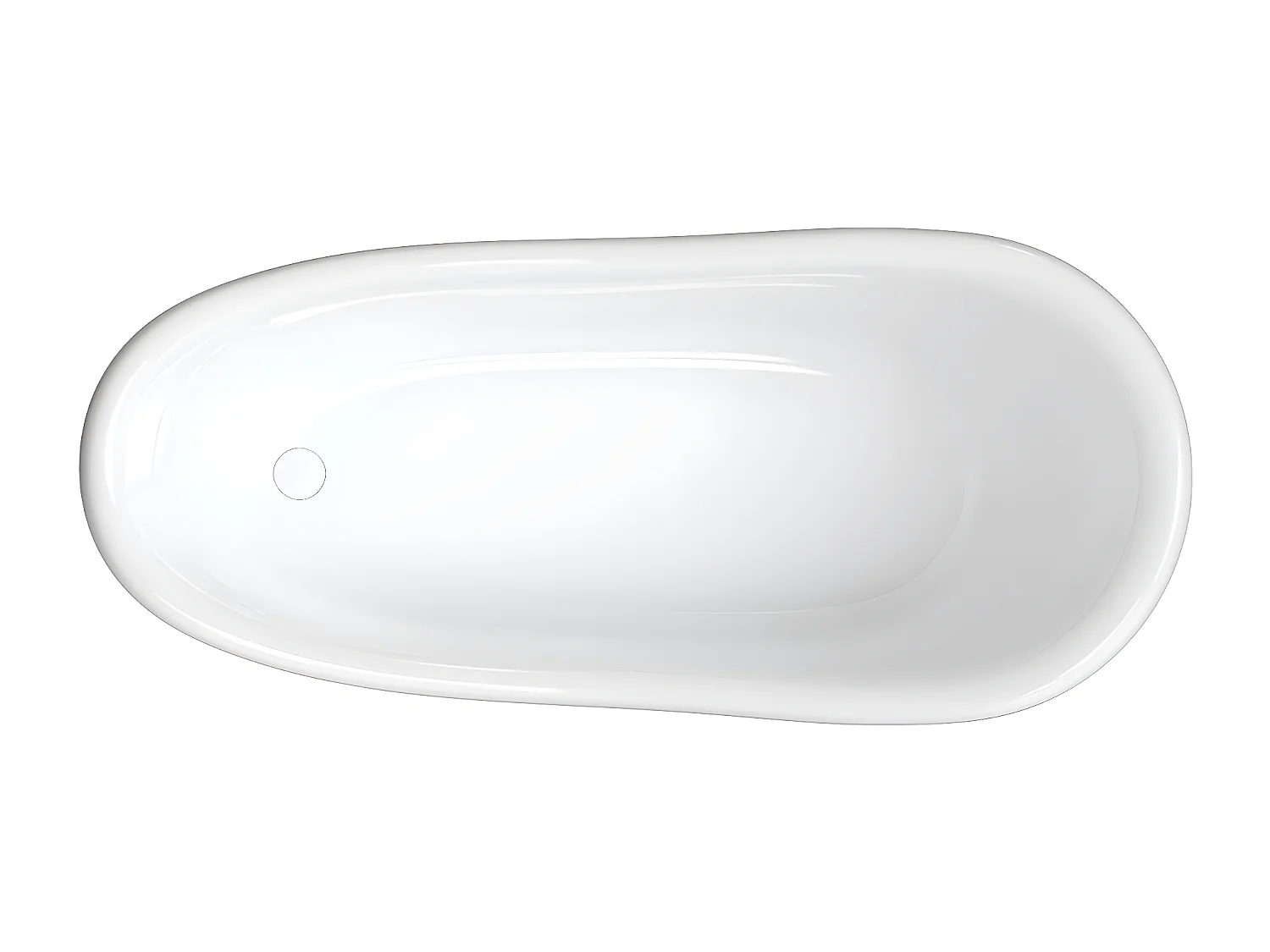 baignoire îlot OMNIRES ATENA M+  168X76 CM  couleur : blanc/noir  finition : brillant