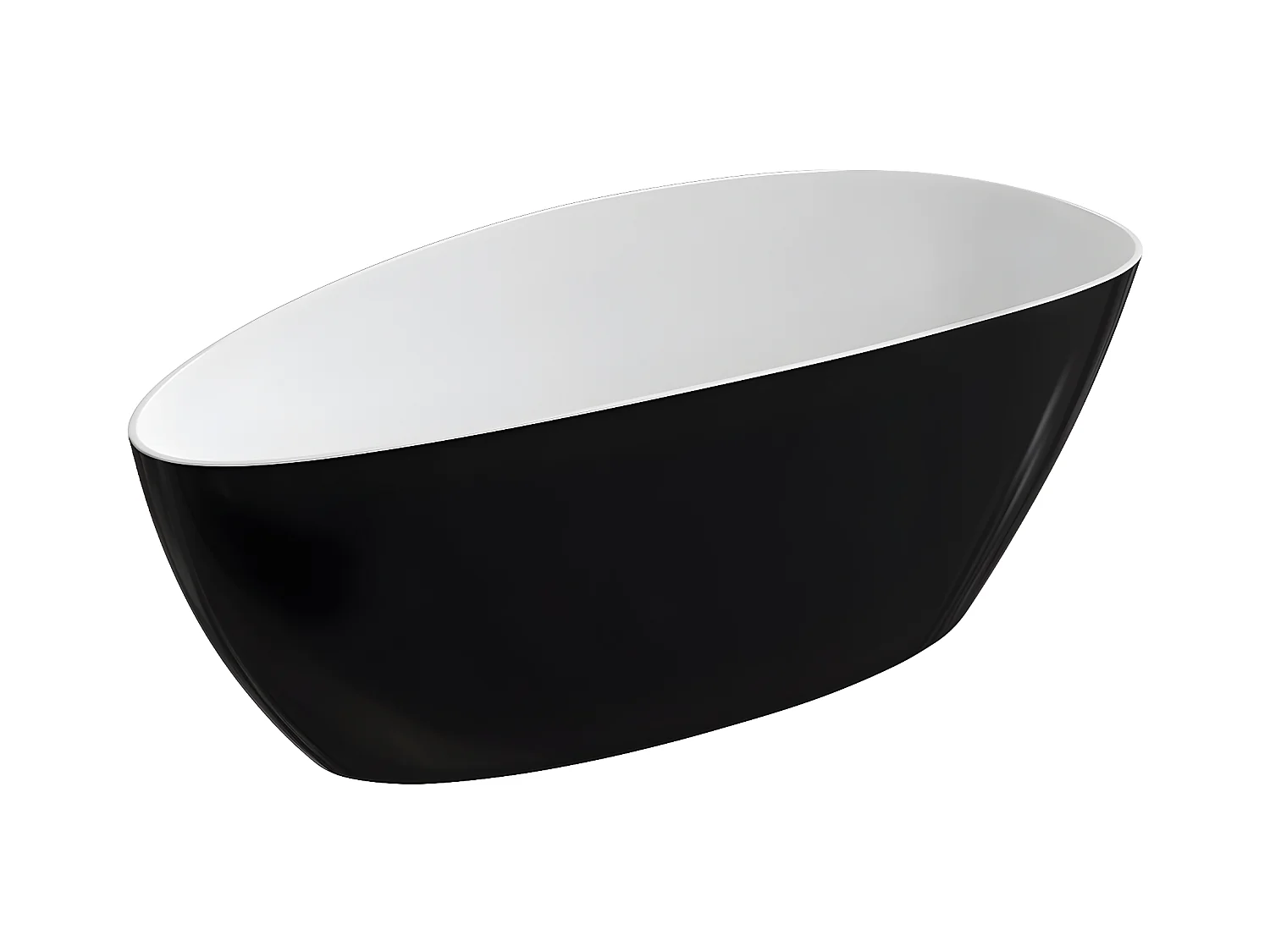 baignoire îlot OMNIRES BARCELONA M+  170X77 CM  couleur : noir et blanc  finition : brillant