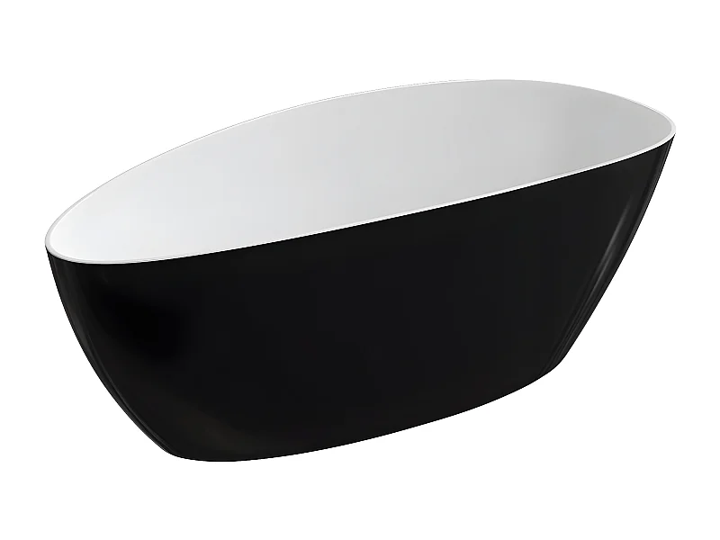 baignoire îlot OMNIRES BARCELONA M+  170X77 CM  couleur : noir et blanc  finition : brillant