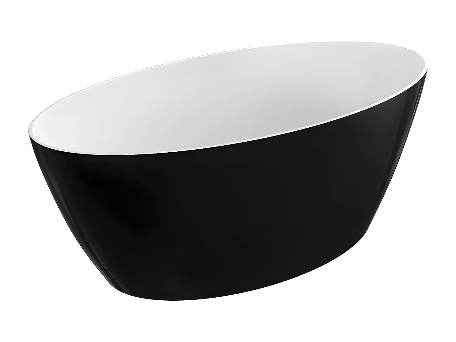 baignoire îlot OMNIRES SIENA M+  161X81 CM  couleur : noir et blanc  finition : brillant