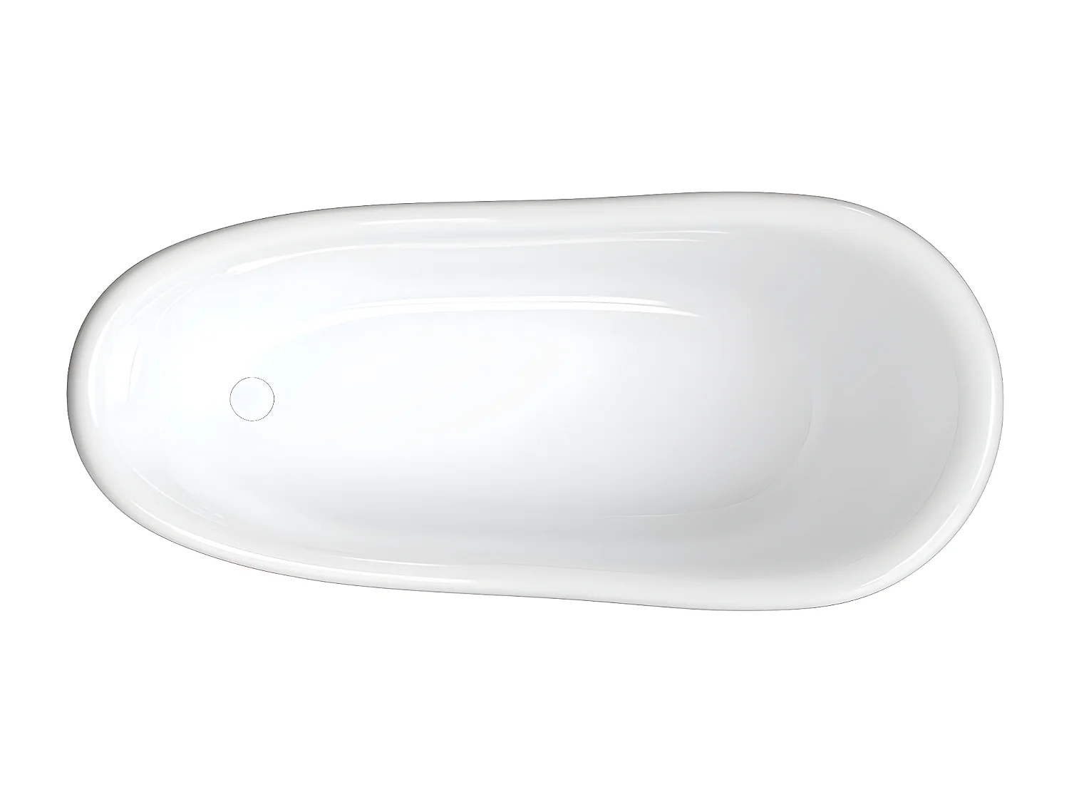 baignoire îlot OMNIRES ATENA M+  168X76 CM  couleur : blanc  finition : brillant