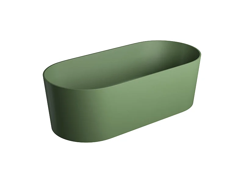 baignoire îlot OMNIRES OVO M+  160X75 CM  couleur : vert foncé  finition : mat bonde et siphon inclus