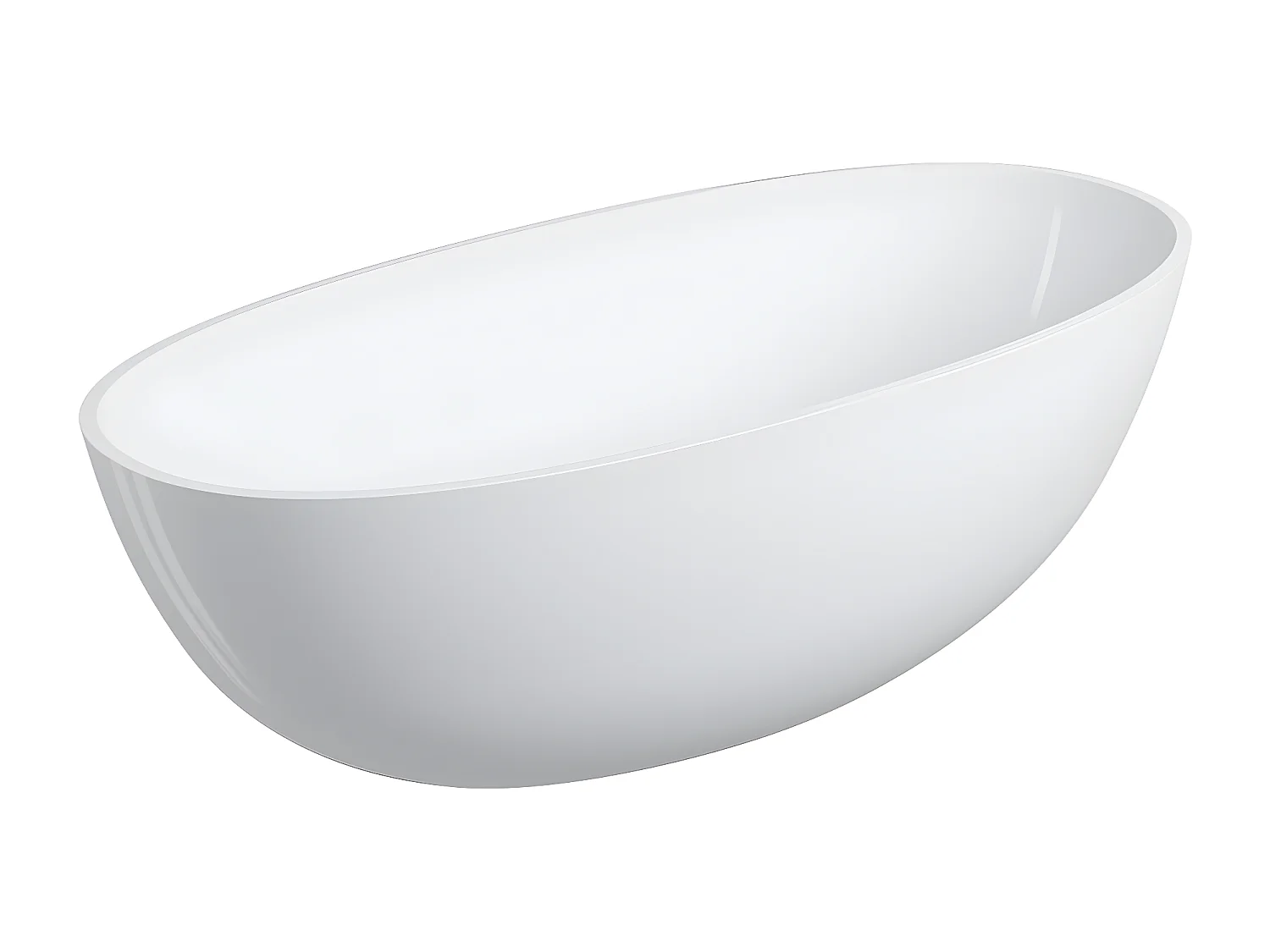 baignoire îlot OMNIRES SHELL M+  160X75 CM  couleur : blanc  finition : brillant  bonde et siphon inclus