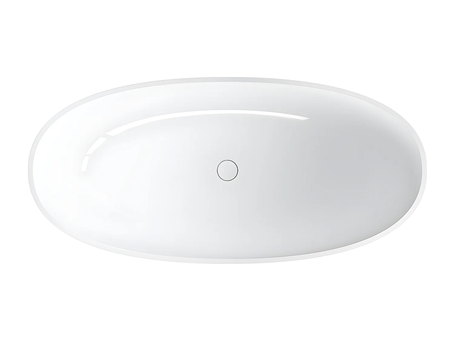 baignoire îlot OMNIRES SHELL M+  160X75 CM  couleur : blanc  finition : brillant  bonde et siphon inclus