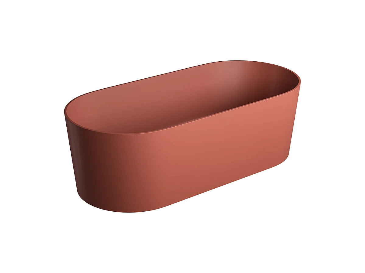 baignoire îlot OMNIRES OVO M+  160X75 CM  couleur : rouge   finition : mat bonde et siphon inclus