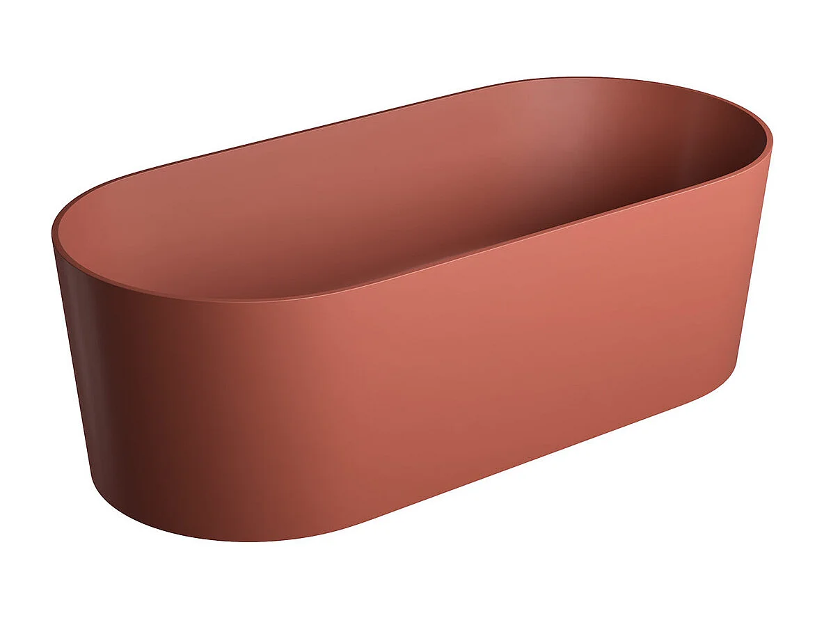 baignoire îlot OMNIRES OVO M+  160X75 CM  couleur : rouge   finition : mat bonde et siphon inclus