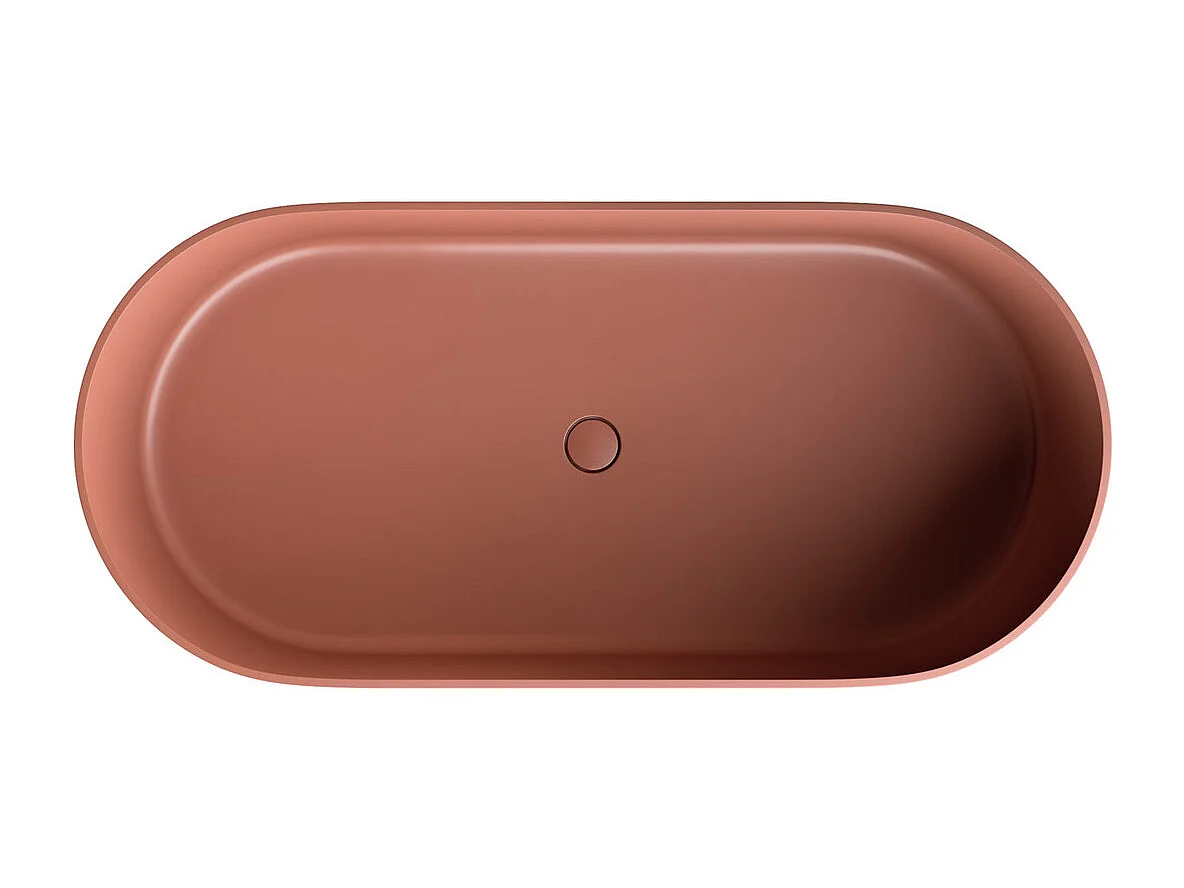 baignoire îlot OMNIRES OVO M+  160X75 CM  couleur : rouge   finition : mat bonde et siphon inclus