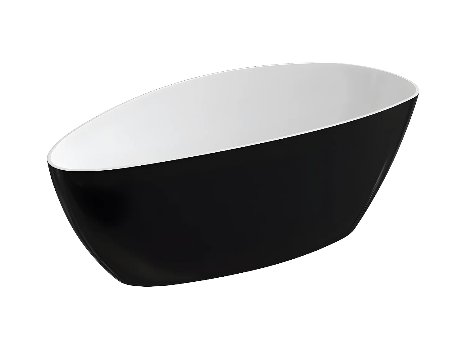 baignoire îlot OMNIRES BARCELONA M+  156X71 CM  couleur : noir et blanc  finition : brillant