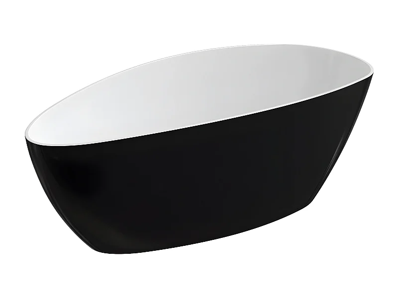 baignoire îlot OMNIRES BARCELONA M+  156X71 CM  couleur : noir et blanc  finition : brillant
