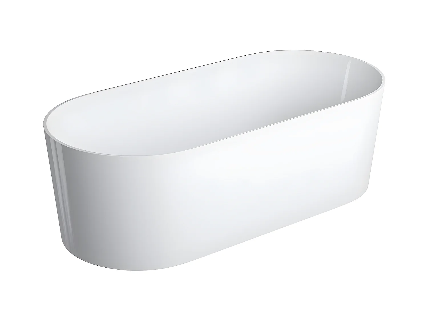 baignoire îlot OMNIRES OVO M+  160X75 CM  couleur : blanc  finition : brillant  bonde et siphon inclus
