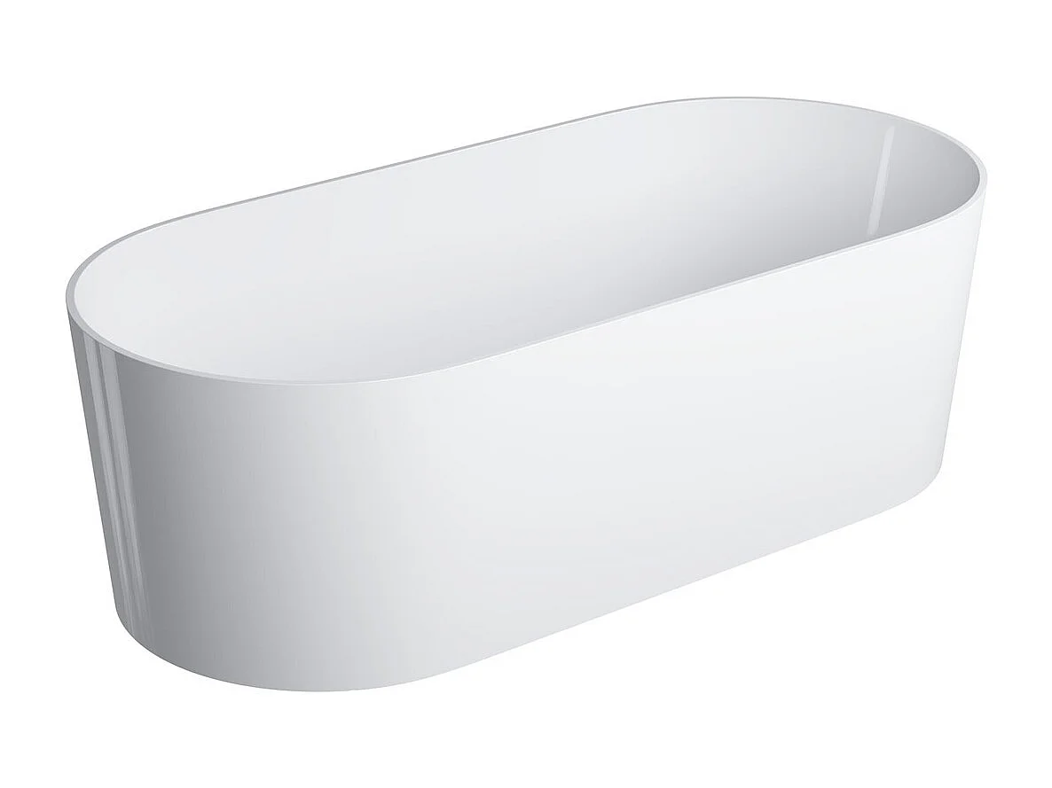 baignoire îlot OMNIRES OVO M+  160X75 CM  couleur : blanc  finition : brillant  bonde et siphon inclus