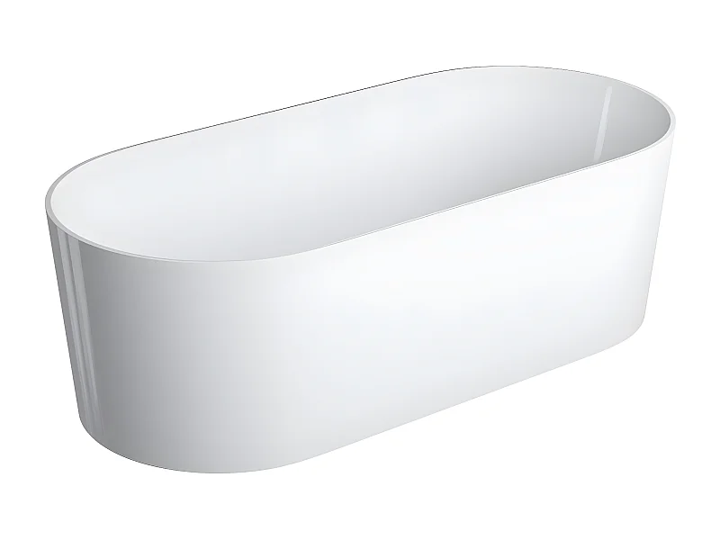 baignoire îlot OMNIRES OVO M+  160X75 CM  couleur : blanc  finition : brillant  bonde et siphon inclus