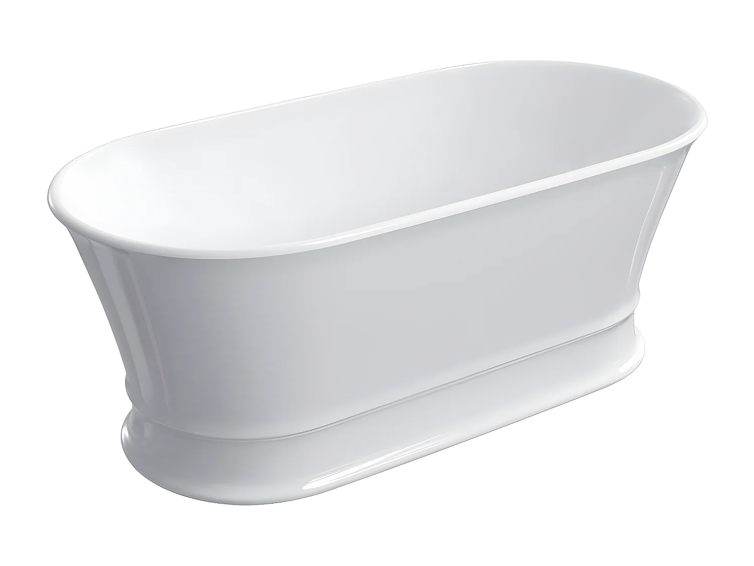 baignoire îlot OMNIRES CLASSICA M+  160X79 CM  couleur : blanc  finition : brillant  bonde et siphon inclus