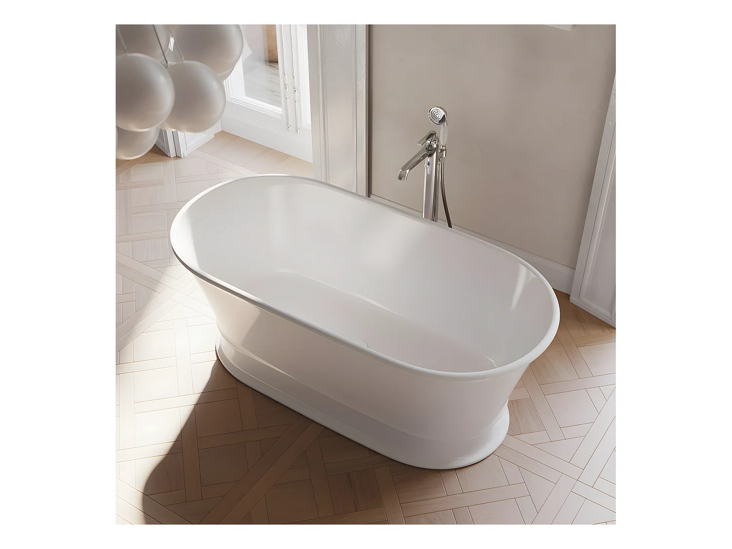 baignoire îlot OMNIRES CLASSICA M+  160X79 CM  couleur : blanc  finition : brillant  bonde et siphon inclus