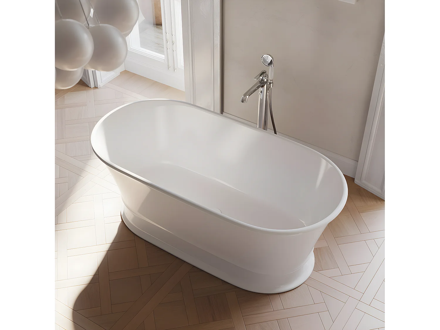 baignoire îlot OMNIRES CLASSICA M+  160X79 CM  couleur : blanc  finition : brillant  bonde et siphon inclus
