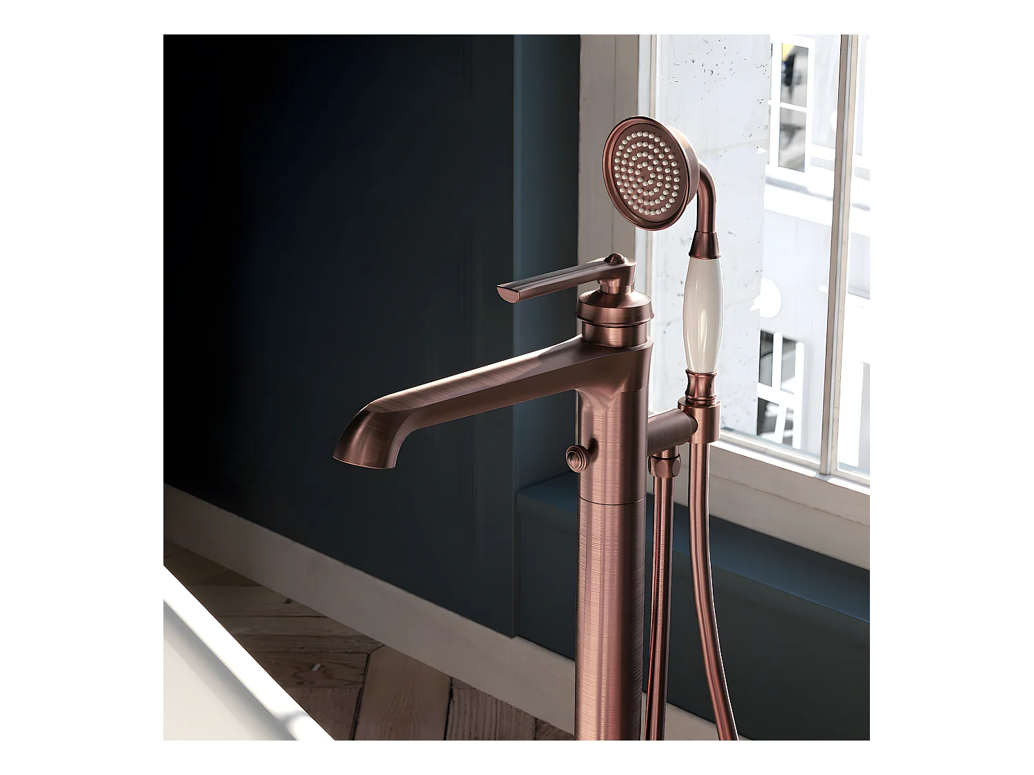 Mitigeur de baignoire îlot ARMANCE Couleur: cuivre antique