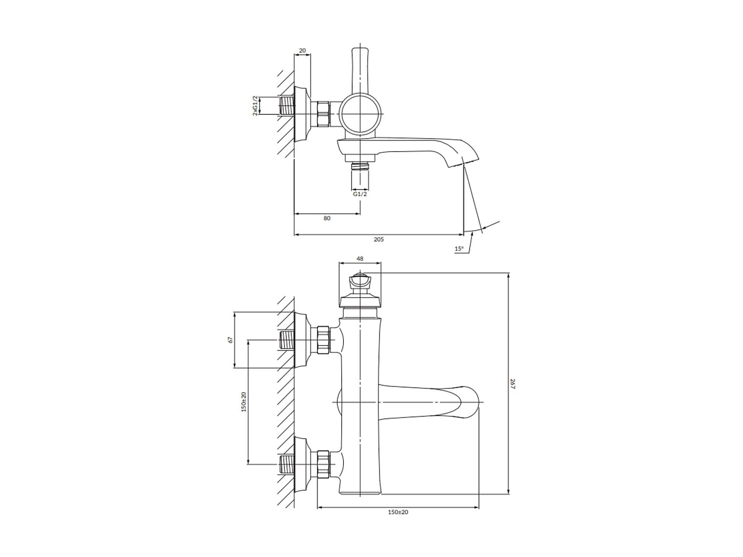 Mélangeur Bain Armance couleur  Or