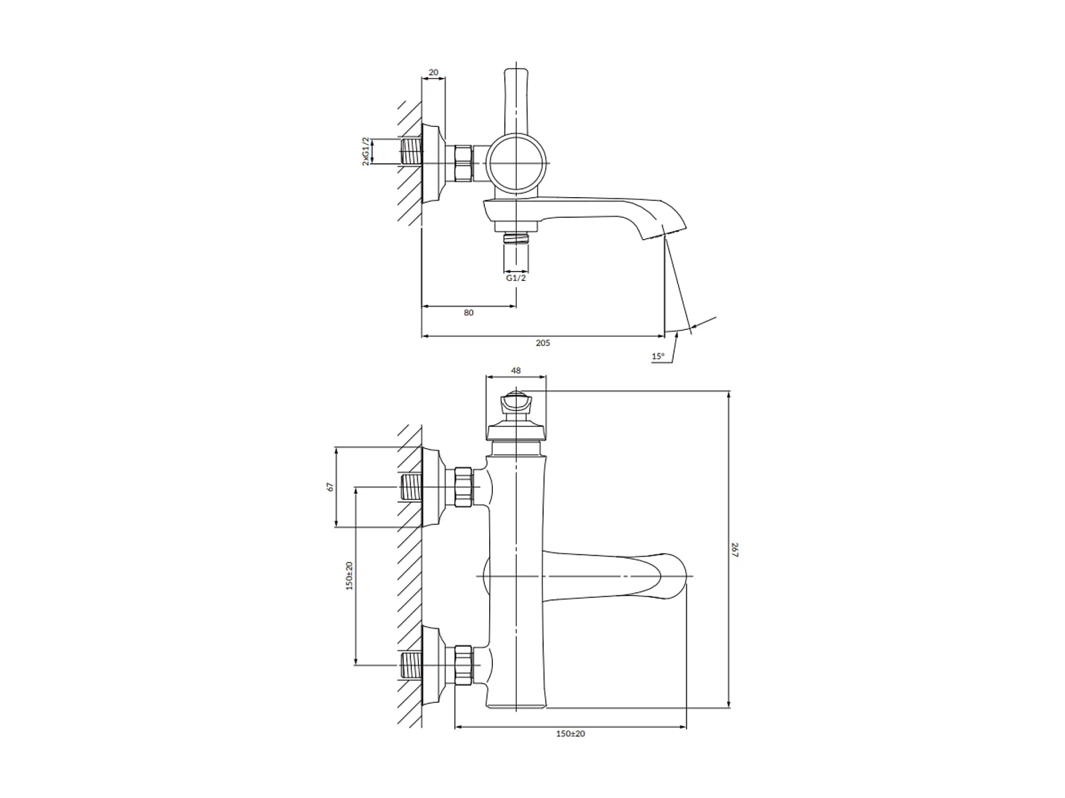 Mélangeur Bain Armance couleur  Or
