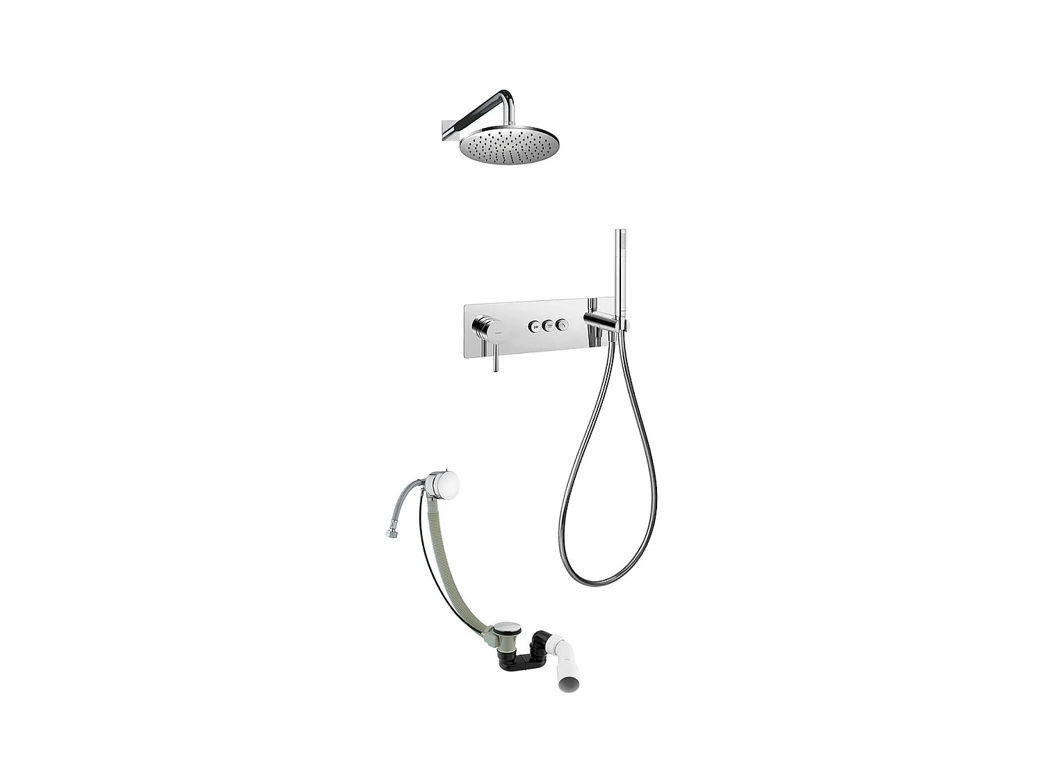 Mitigeur Mécanique De Baignoire  Y Goclick Pour Installation Encastrée couleur : Chrome