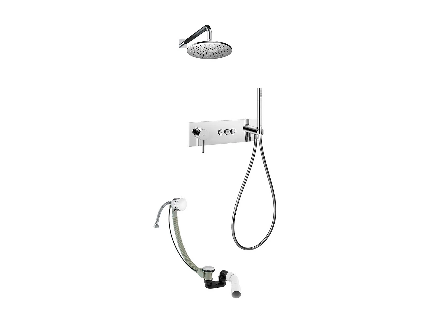 Mitigeur Mécanique De Baignoire  Y Goclick Pour Installation Encastrée couleur : Chrome