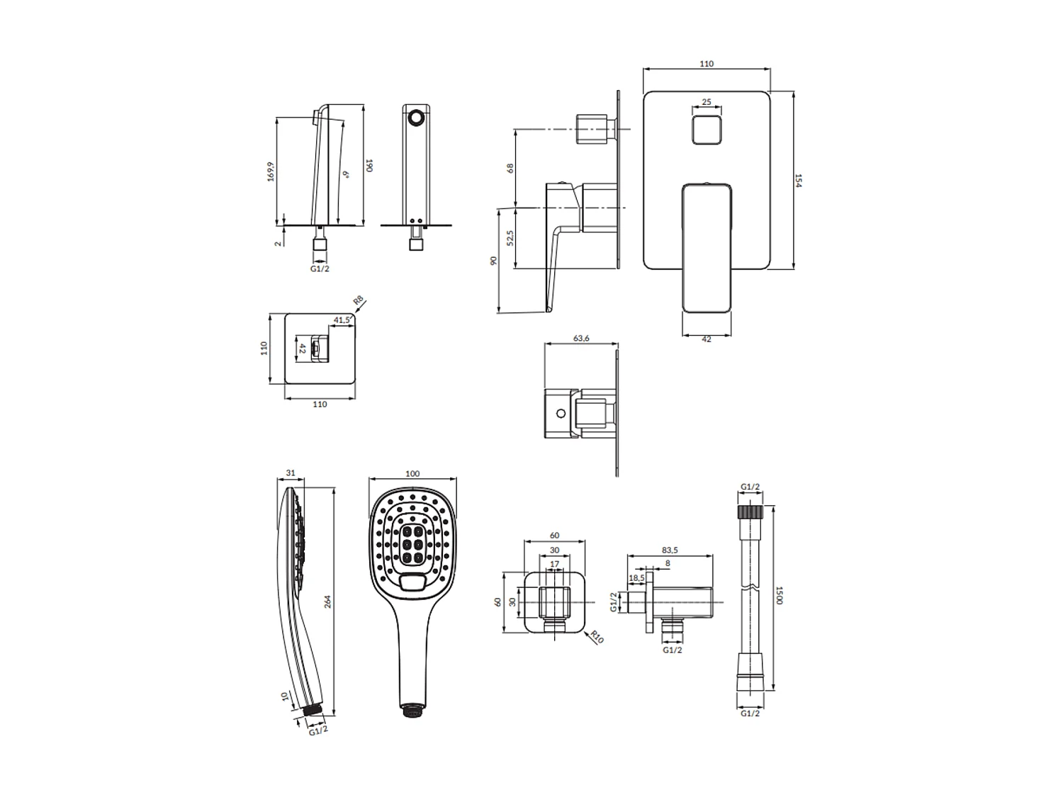 Mitigeur Mécanique De Baignoire En Parma Pour Installation Encastrée couleur : Chrome