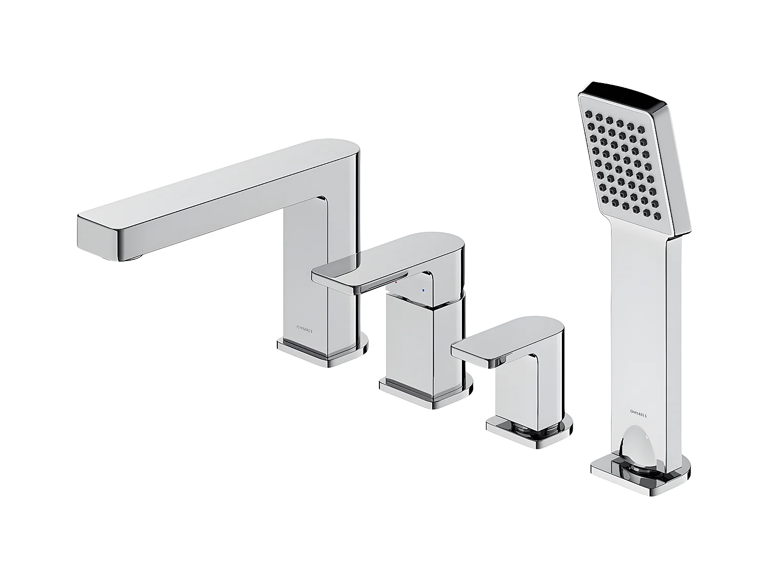 Mélangeur de bain 4 trous en BARETTI Coleur: chrome