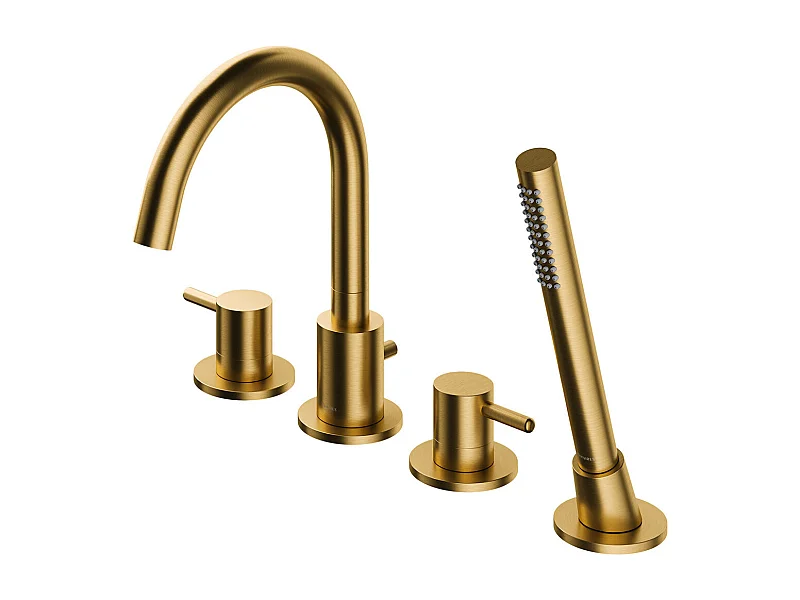 Mélangeur de bain 4 trous en Y Couleur: or brossé