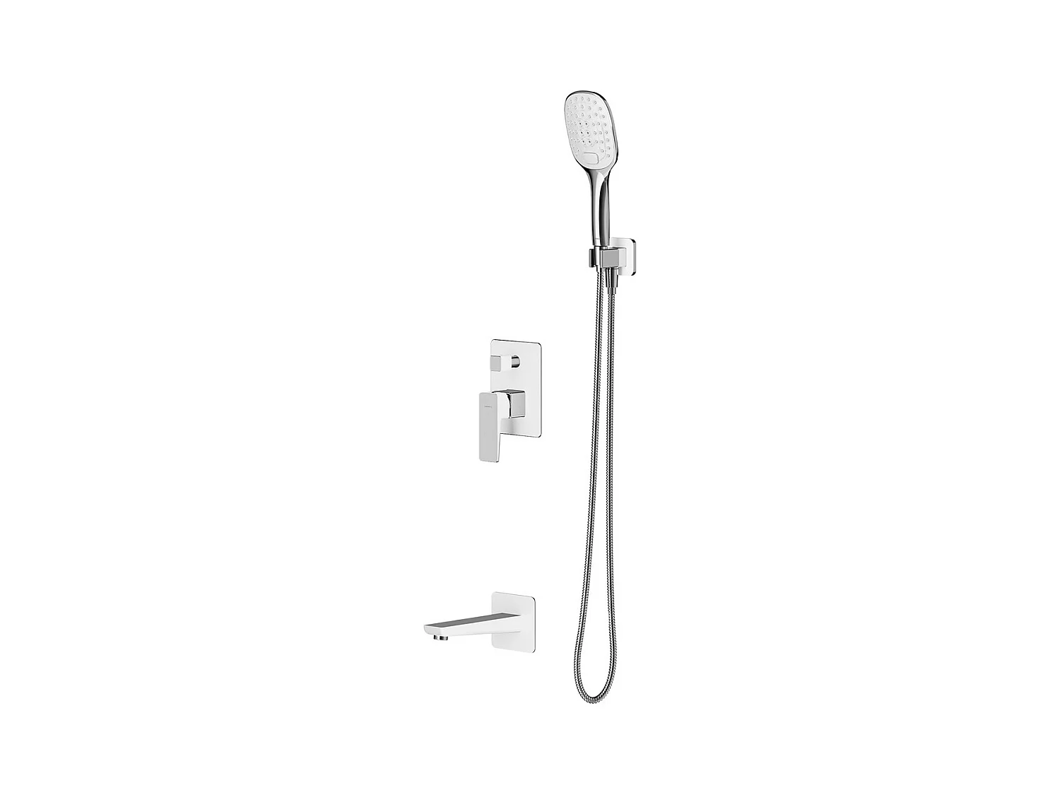 Mitigeur Mécanique De Baignoire  Parma Pour Installation Encastrée couleur : Chrome Blanc