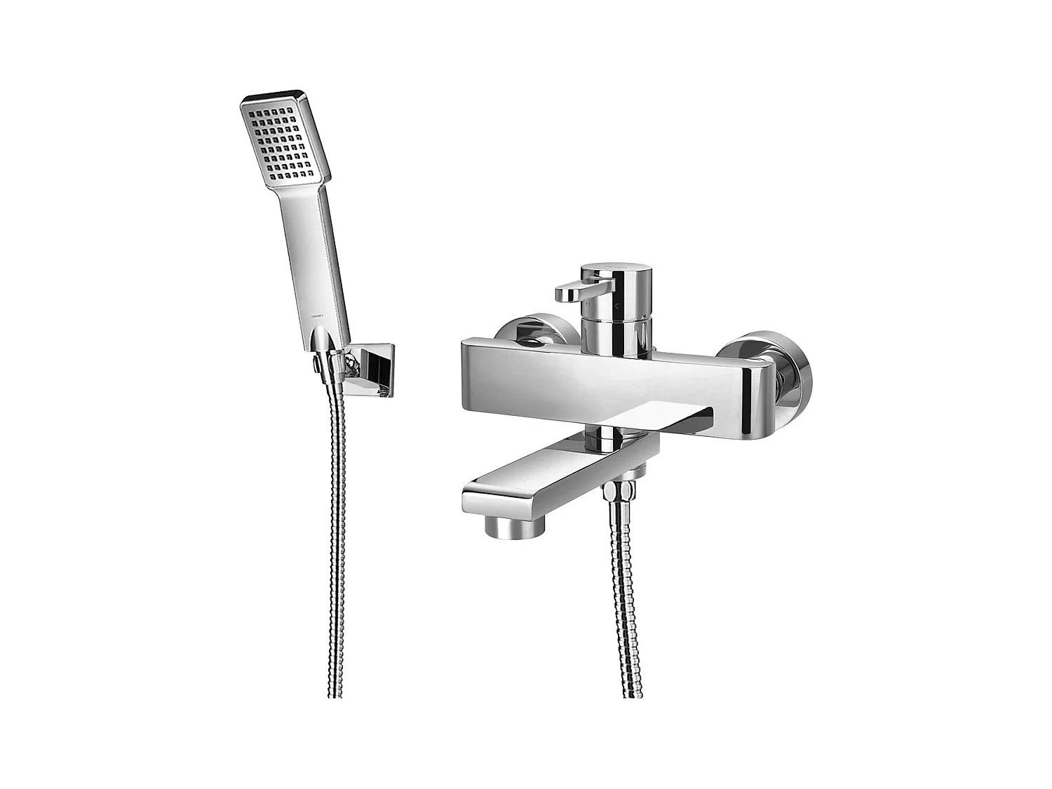 Mitigeur de baignoire avec set de douche  DARLING Couleur: chrome avec bec rabattable