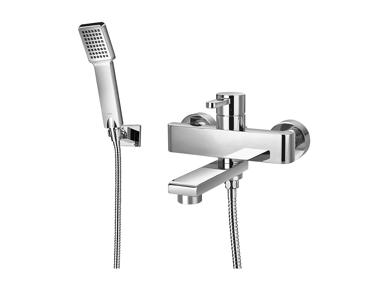 Mitigeur de baignoire avec set de douche  DARLING Couleur: chrome avec bec rabattable