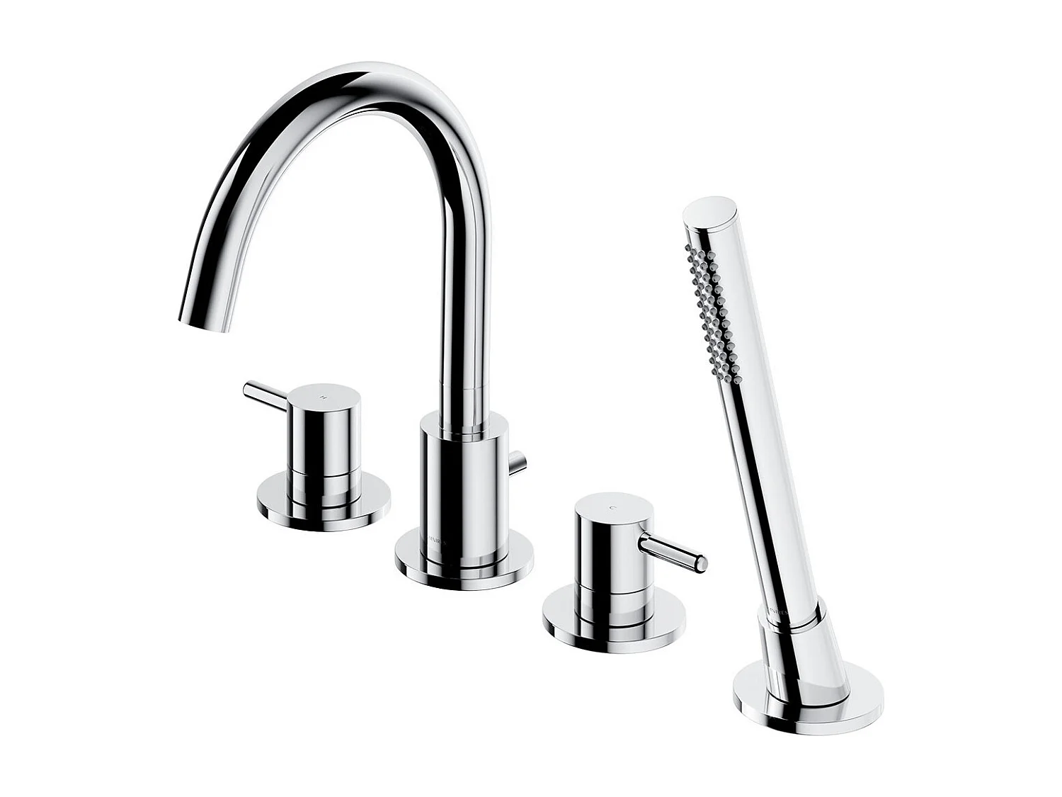 Mélangeur de bain 4 trous  Y Couleur: chrome