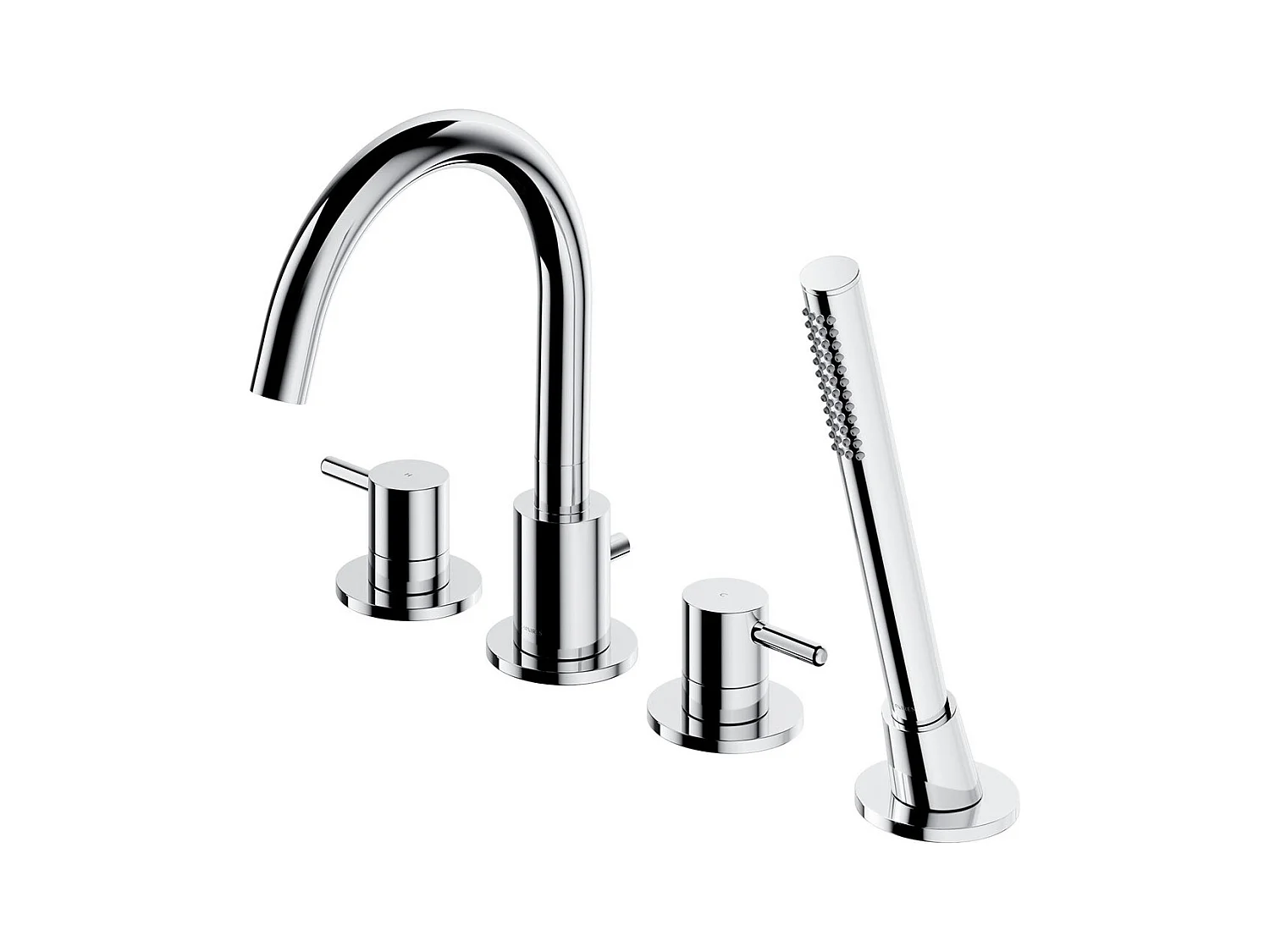 Mélangeur de bain 4 trous  Y Couleur: chrome