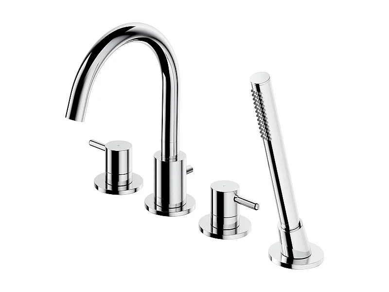 Mélangeur de bain 4 trous  Y Couleur: chrome