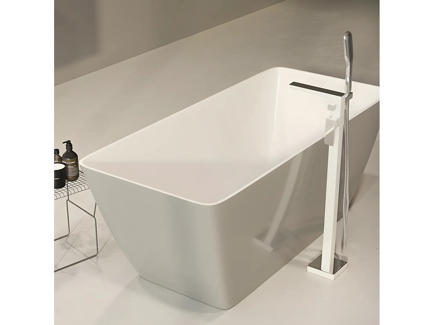 Mitigeur de baignoire îlot PARMA Couleur: chrome/blanc