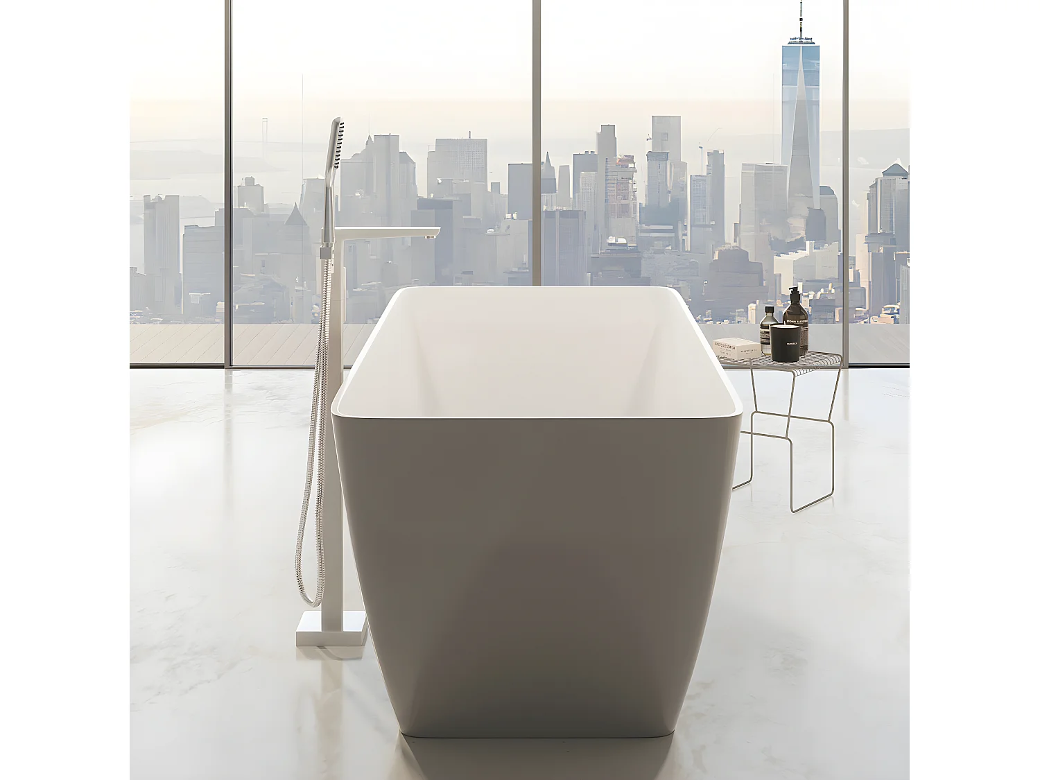 Mitigeur de baignoire îlot PARMA Couleur: chrome/blanc