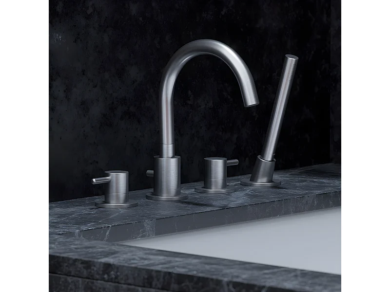 Mélangeur de bain 4 trous  Y Couleur: nickel