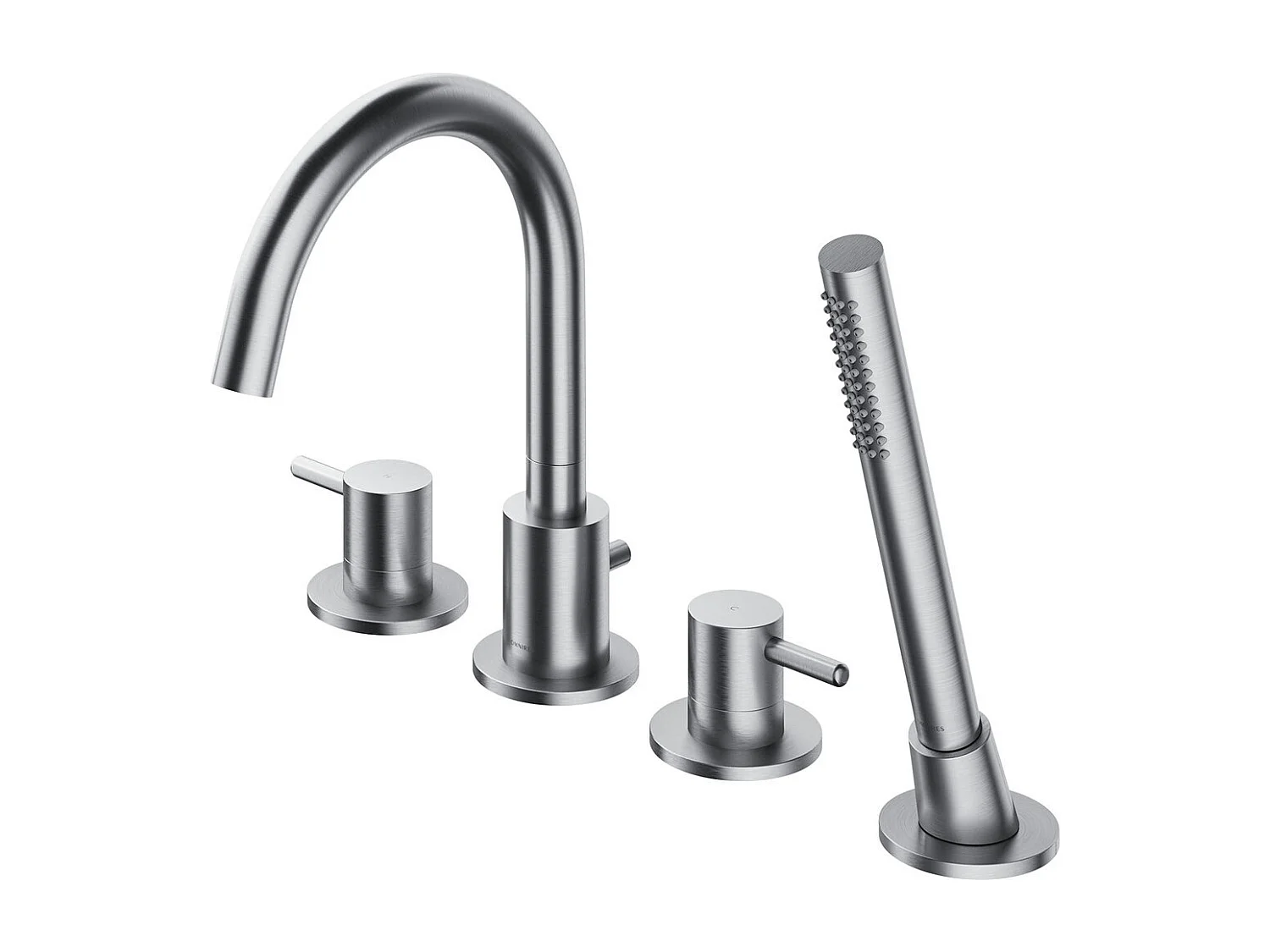 Mélangeur de bain 4 trous  Y Couleur: nickel