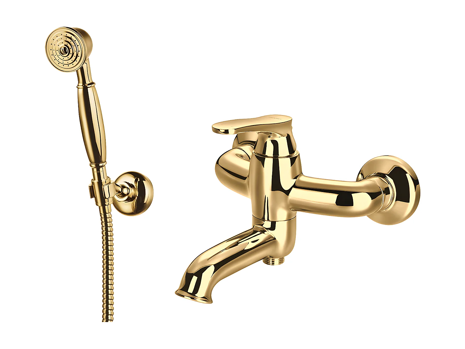 Mitigeur de baignoire avec set de douche et bec rabattable  ART DECO Couleur: or