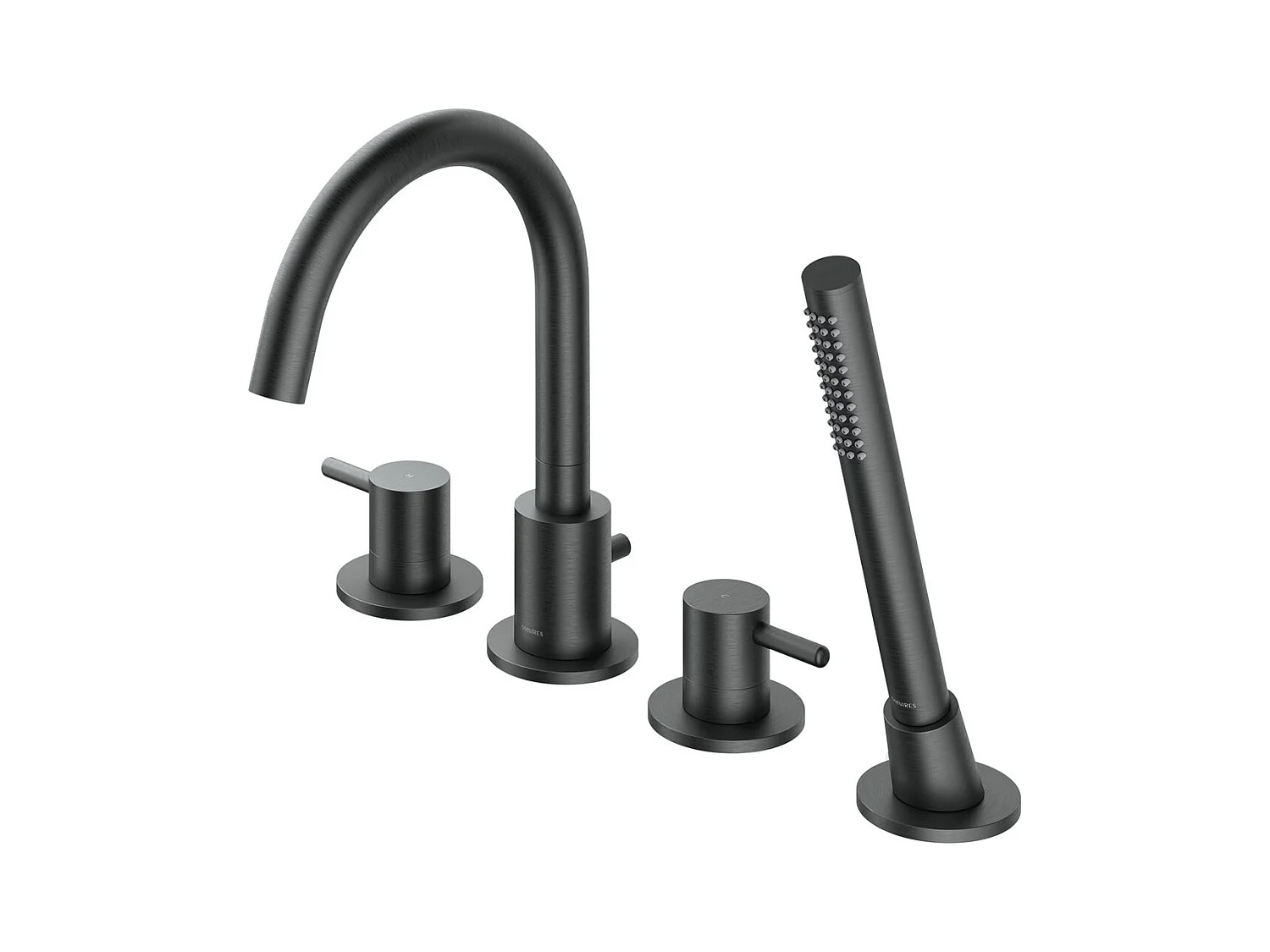 Mélangeur de bain 4 trous  Y Couleur: graphite