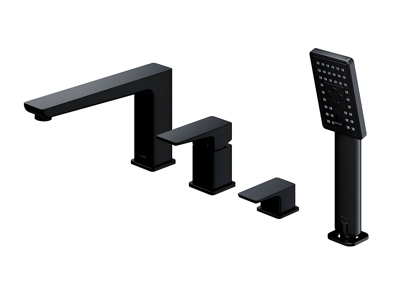 Mélangeur de bain 4-trous en PARMA Couleur: noir mat