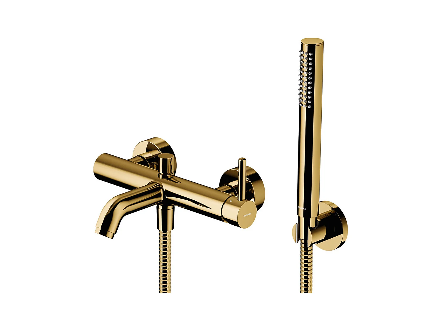Robinet de baignoire avec set de douche en Y Couleur: or